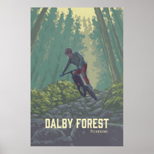 Dalby Forest Mountain Biking Travel Poster