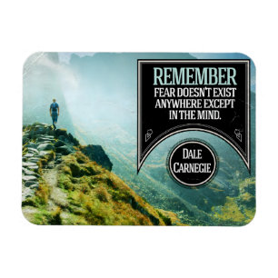 Dale Carnegie Inspirational Quote "Fear" Flexible Magnet