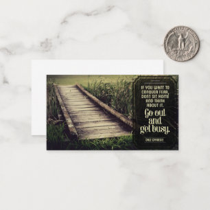 Dale Carnegie Inspirational Quote "Get busy" Card