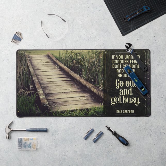 Dale Carnegie Inspirational Quote "Get busy" Desk Mat (Workstation)
