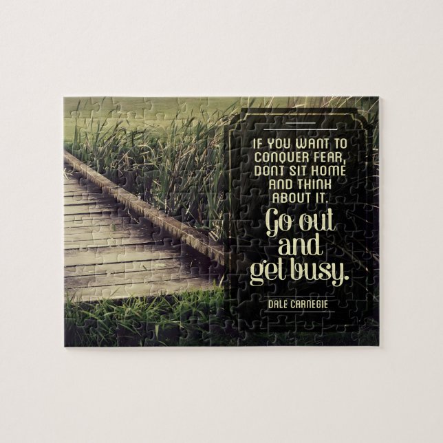 Dale Carnegie Inspirational Quote "Get busy" Jigsaw Puzzle (Horizontal)