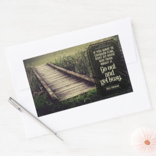 Dale Carnegie Inspirational Quote "Get busy" Sticker