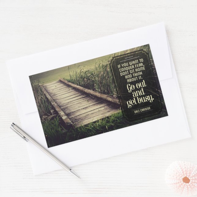 Dale Carnegie Inspirational Quote "Get busy" Sticker (Envelope)
