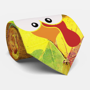 Dale Colourful Turkey Face Thanksgiving Tie
