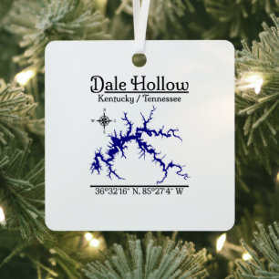 Dale Hollow Lake Kentucky Tennessee Metal Square Ornament