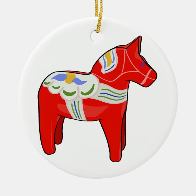 Dalecarlian horse ceramic ornament (Front)