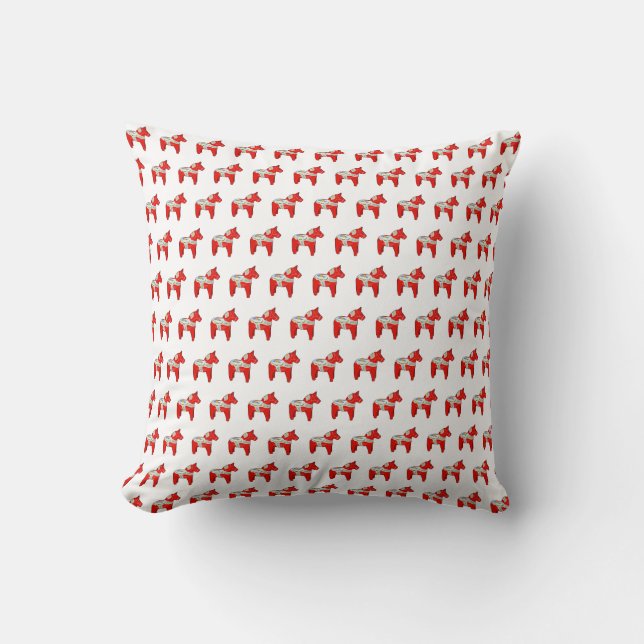 Dalecarlian horse throw pillow (Front)