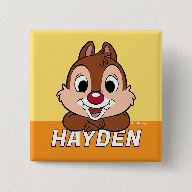 Dale's Cheerful Grin 2 Inch Square Button (Front)