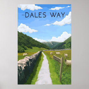 Dales Way Walking Trail Travel Poster