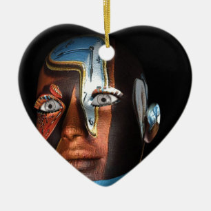Dali 3d Illustrations on Merchandise Ceramic Ornament