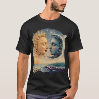 Dali-Style Surreal Sun and Moon Art. T-Shirt