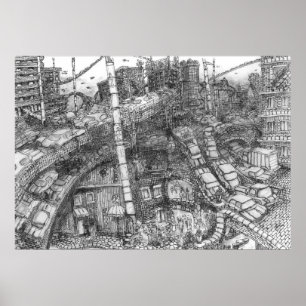 Dallas 2092 (Laver l'encre) - Poster