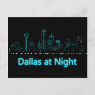 Dallas at Night Postcard
