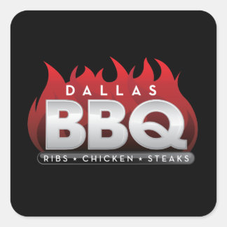 Dallas BBQ Square Stickers