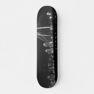 Dallas Bridge View Grayscale Skateboard