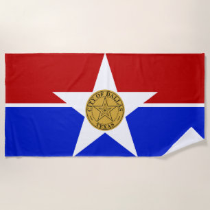 Dallas city flag beach towel