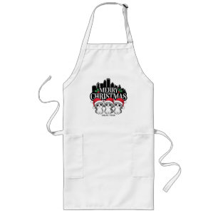 Dallas City Texas Merry Christmas Cats USA Long Apron