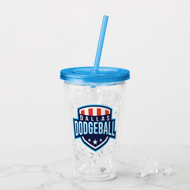 Dallas Dodgeball Logo Acrylic Tumbler (Back Ice)