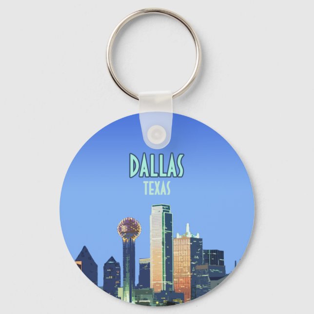 Dallas Downtown Texas Vintage Keychain (Front)