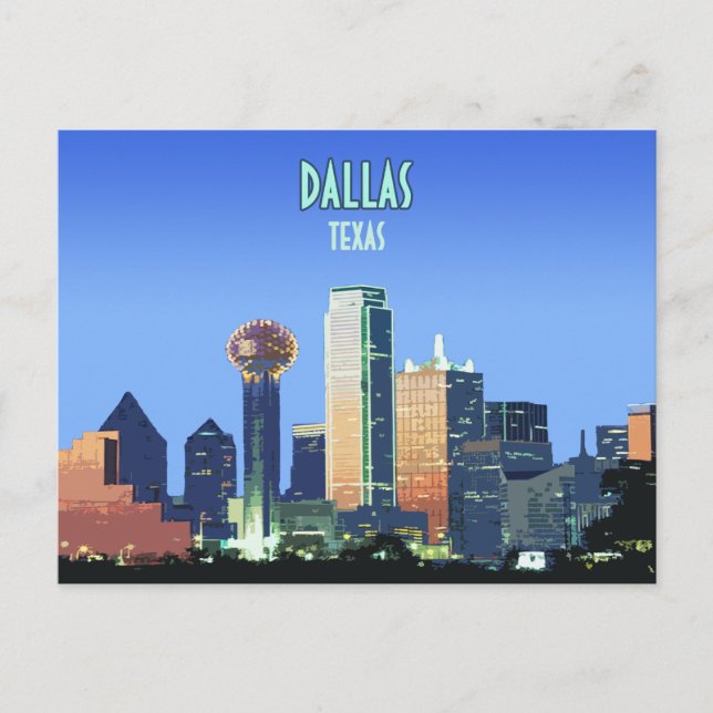 Dallas Downtown Texas Vintage Postcard (Front)