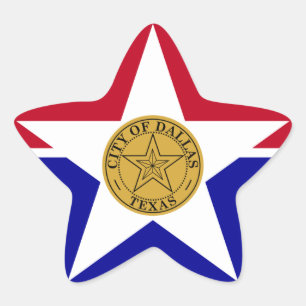 Dallas Flag Star Sticker