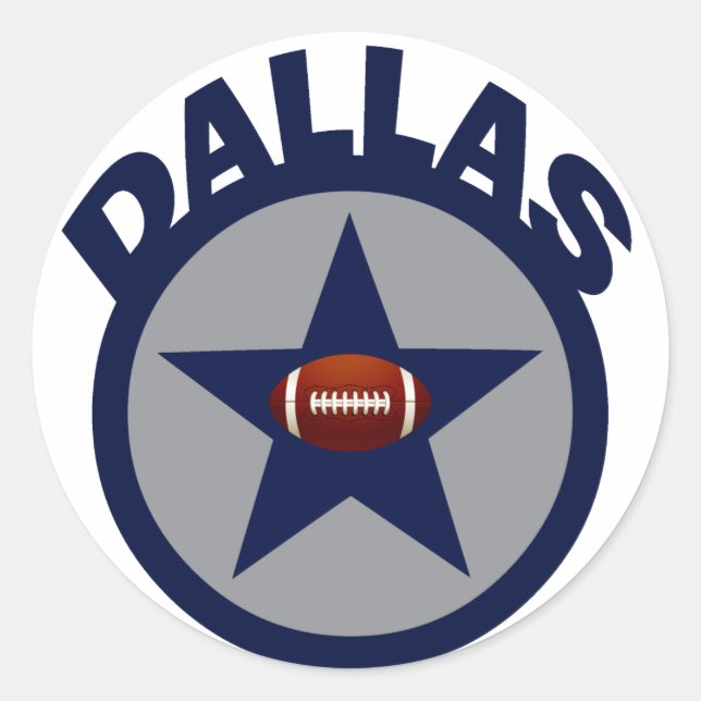 DALLAS FOOTBALL CLASSIC ROUND STICKER (Front)