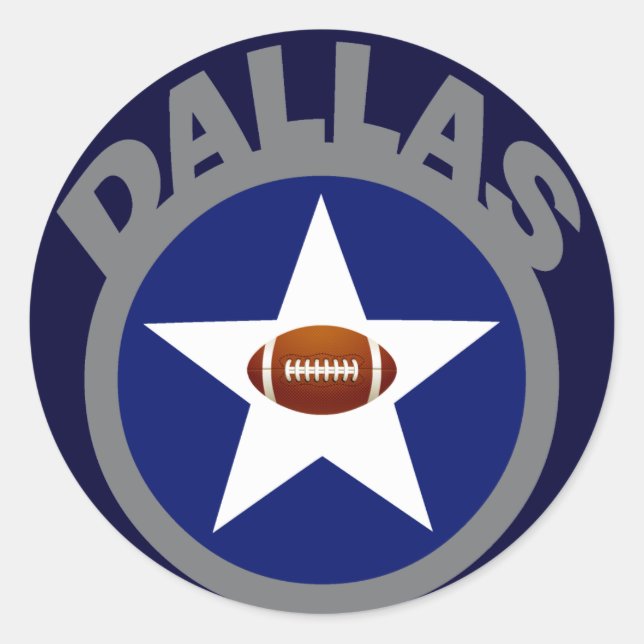 DALLAS FOOTBALL CLASSIC ROUND STICKER (Front)
