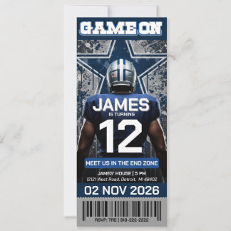 Dallas Football Ticket Birthday Invitation