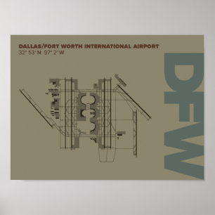 Dallas/Ft. Affiche du diagramme de Worth Airport (