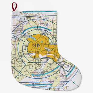 Dallas Ft. Worth Flyway Chart Large Christmas Stocking