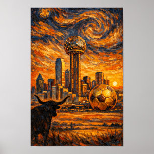 Dallas Golden Hour World Cup 2026 Van Gohn Art Poster