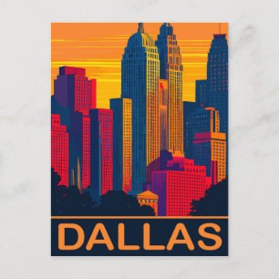 Dallas in Vibrant Colours, Travel Postcard