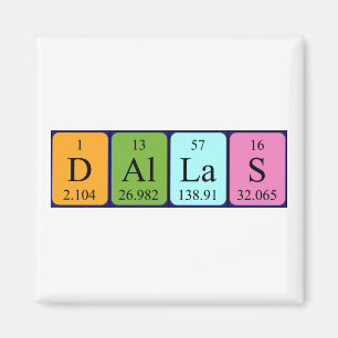 Dallas periodic table name magnet