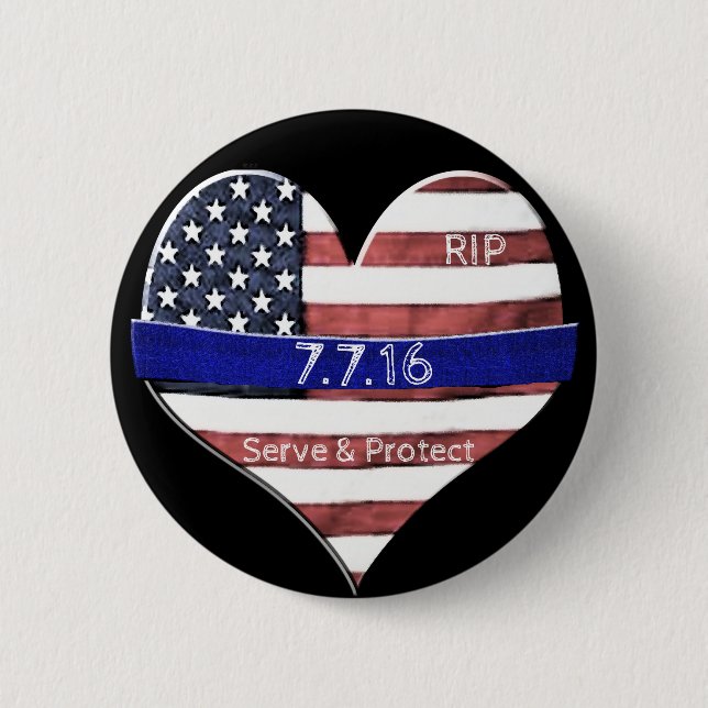 Dallas Police Memorial 2 Inch Round Button (Front)