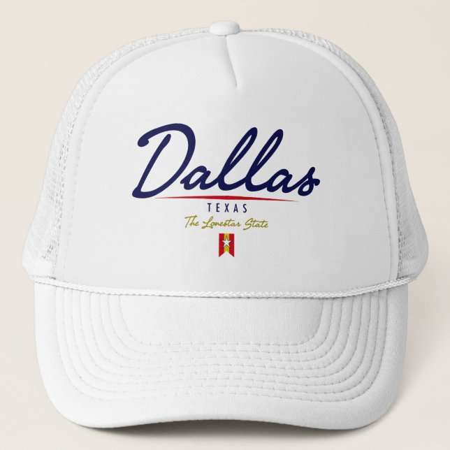 Dallas Script Trucker Hat (Front)