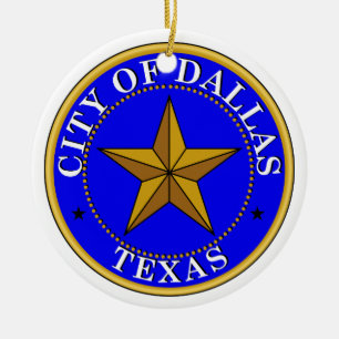 Dallas Seal Ceramic Ornament
