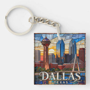Dallas Skyline and Reunion Tower 🌆 Keychain