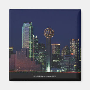Dallas Skyline at Night Magnet