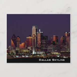 Dallas Skyline at Night Postcard