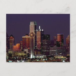 Dallas Skyline at Night Postcard