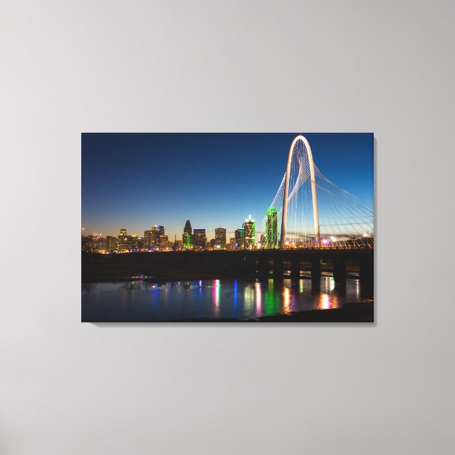 Dallas Skyline Dawn Canvas Print (Front)