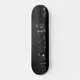 Dallas Skyline Dawn Pano Grayscale Skateboard