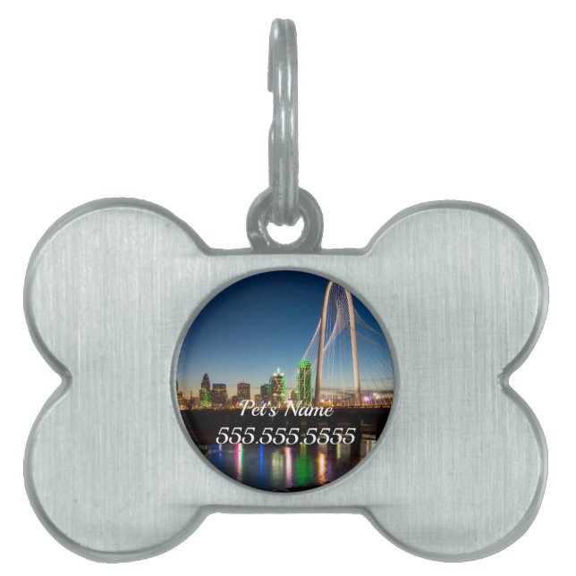 Dallas Skyline Dawn Pet ID Tag (Front)