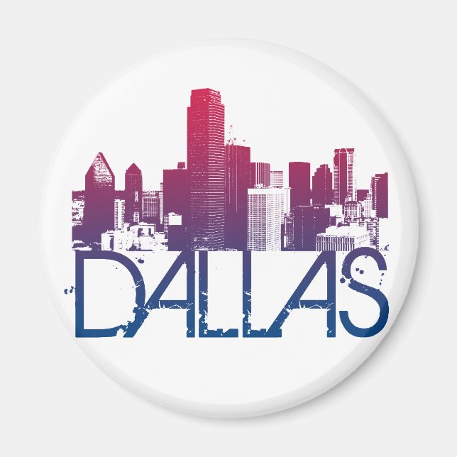 Dallas Skyline Design Magnet (Front)