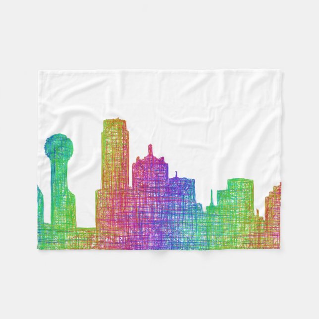 Dallas skyline fleece blanket (Front (Horizontal))