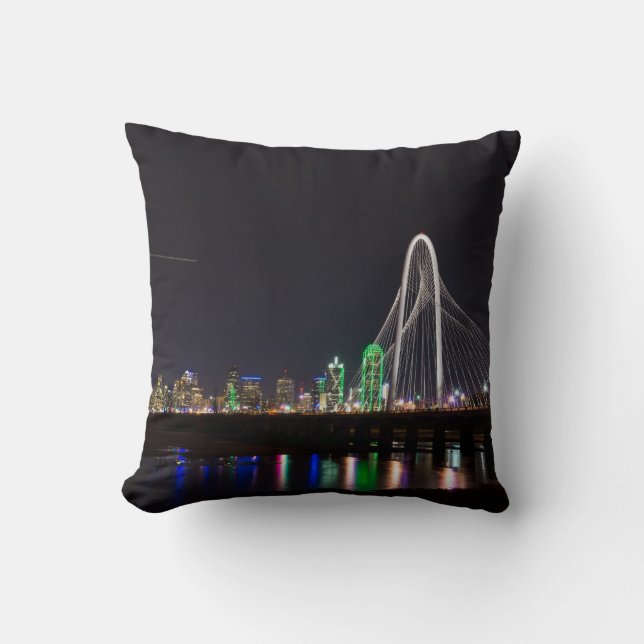 Dallas Skyline Hunt Throw Pillow (Front)