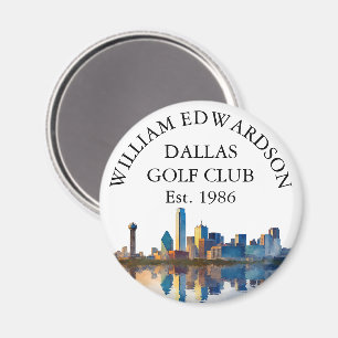 Dallas Skyline Personalized Golf Club Name Magnet