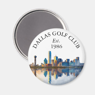 Dallas Skyline Personalized Golf Club Name Magnet