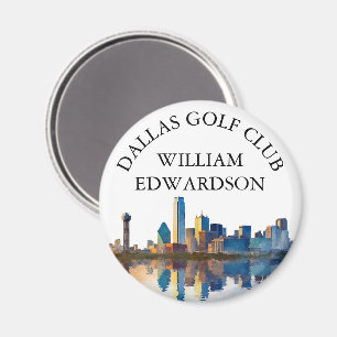 Dallas Skyline Personalized Golf Club Name Magnet