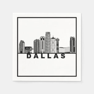 Dallas Skyline Silhouette  Napkin